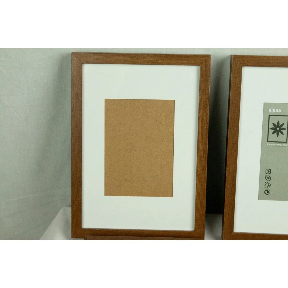 IKEA RIBBA Brown Wood Effect Picture Frames Shadow Box Style Lot of 3